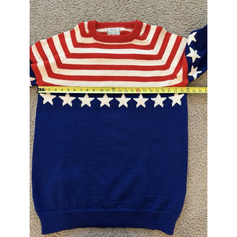 Original Moriarty Sweater Wool Handmade USA Oversized XL American Flag Patriotic - Picture 4 of 5